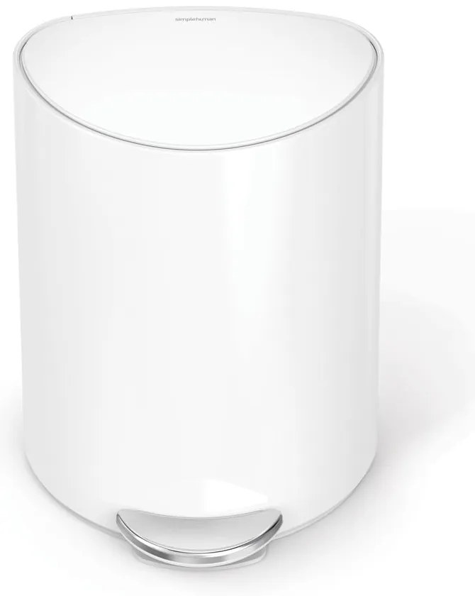 Fehér fém pedálos szemetes 6 l – simplehuman