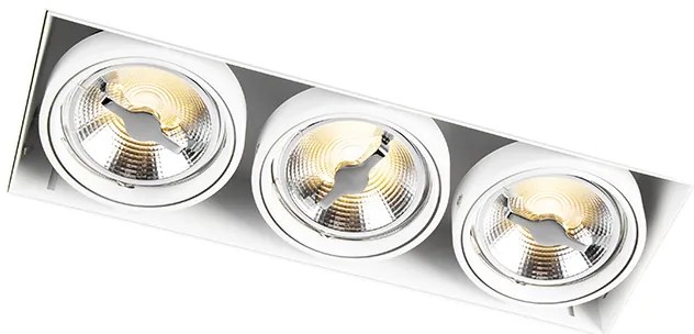 6 darabos süllyesztett spotlámpa szett fehér AR111 keret nélküli 3-lámpás - Oneon