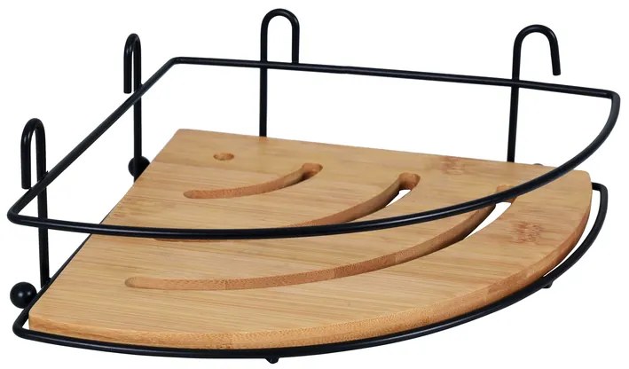BISK Erga Plain, sarok drótpolc 186x186x90 mm, fekete matt-barna, ERG-08049