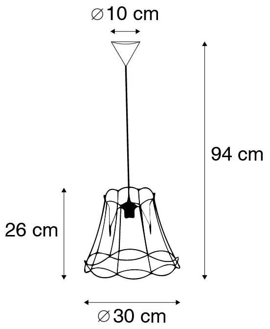 Retro lógólámpa fekete 30 cm - Granny Frame