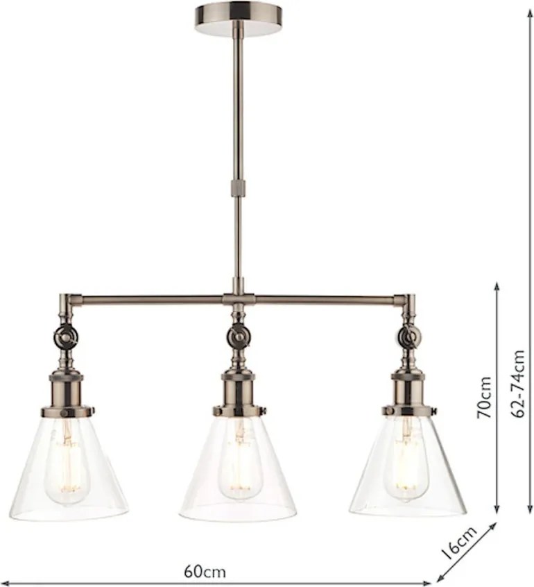 Laura Ashley Isaac 3650343-Q Függőlámpa 3x40W/E27 IP20