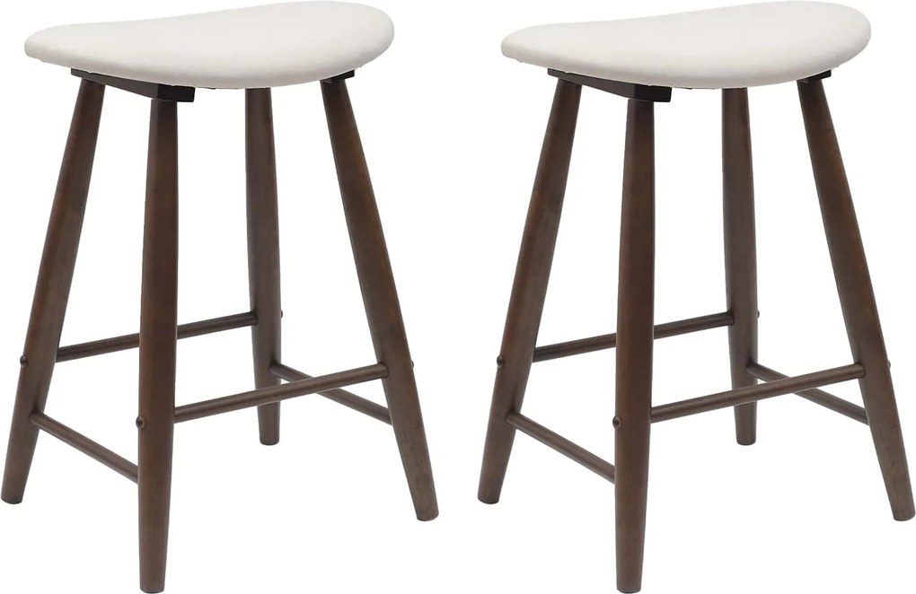 vidaXL Étkező Székek 2 pcs Világos Barna 46 x 37 x 63 cm Tömör Gumi Fa