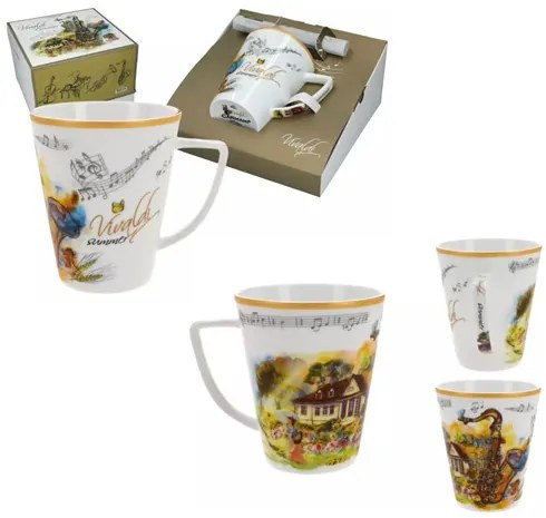 Porcelánbögre 400ml, dobozban,Vivaldi: Négy évszak-nyár