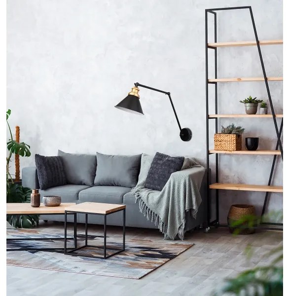 Fali lámpa FUNDO 1xE27/40W/230V fekete/arany