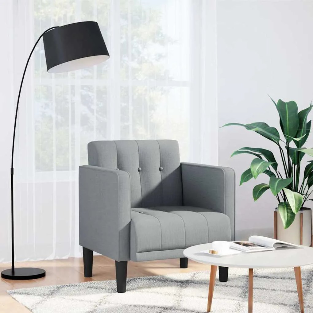világosszürke szövet kanapészék karfás szék 53 cm