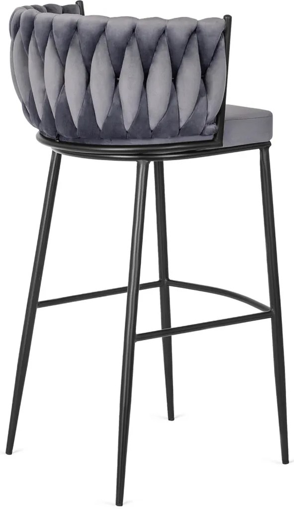 Elegáns Bárszék Szürke Bársony Kárpittal. FLORES