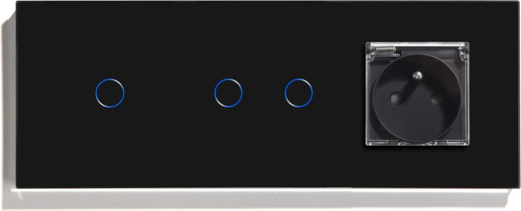 1+2 Érintőkapcsoló Hermetikus Aljzattal, IP44 Üveg Fedéllel