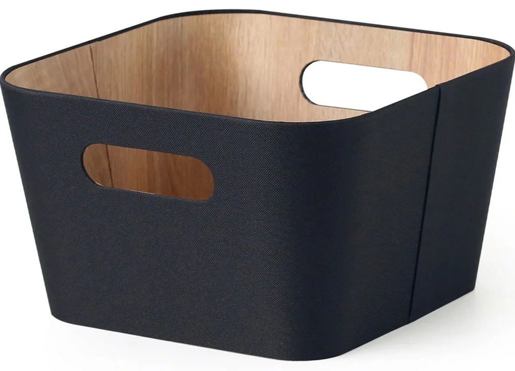 Kitchisimo 2 db tároló kosár szett 27 × 27 × 16cm, fekete, M