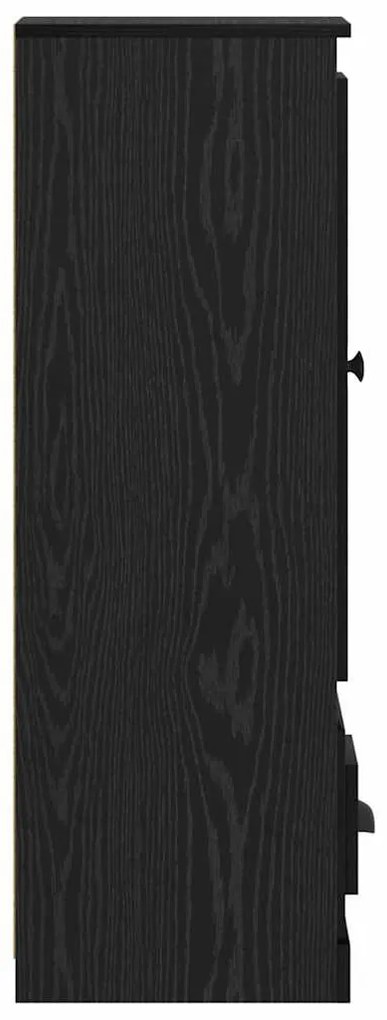 Széf fiókkal 3 pcs Fekete tölgy Faanyag