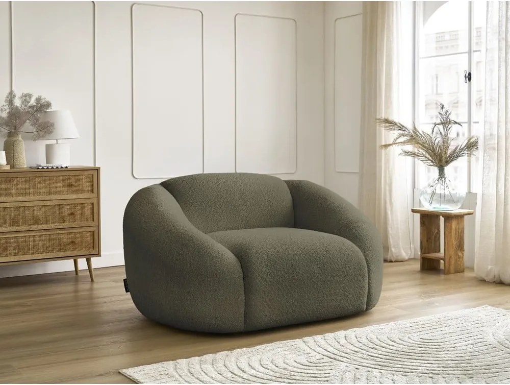 Zöld buklé fotel Tina – Bobochic Paris