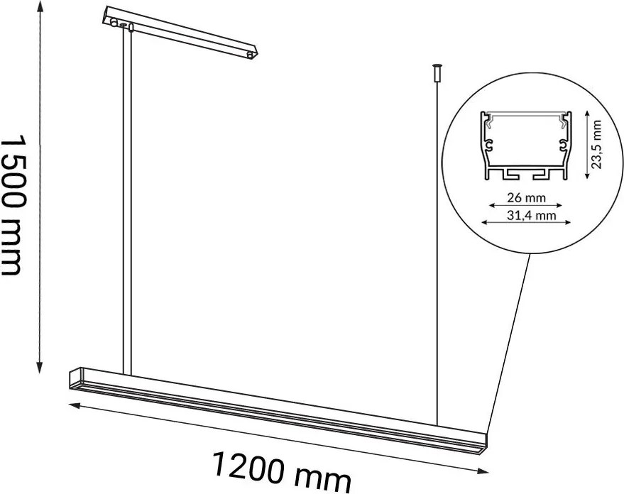 ANTIGO 1850 HIATE Modern Led Függesztett Lámpa Fekete LED IP20