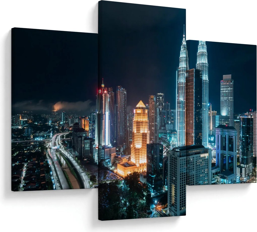 Kép - Éjszaka Kuala Lumpurban (90x60 cm)