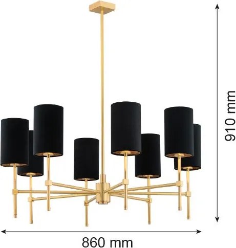 ARGON 5052 ABRUZZO Modern Csillár Fekete, Sárgaréz E14 IP20