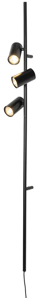 Fali lámpa fekete lábkapcsolóval 3-lámpás - Jeana Luxe