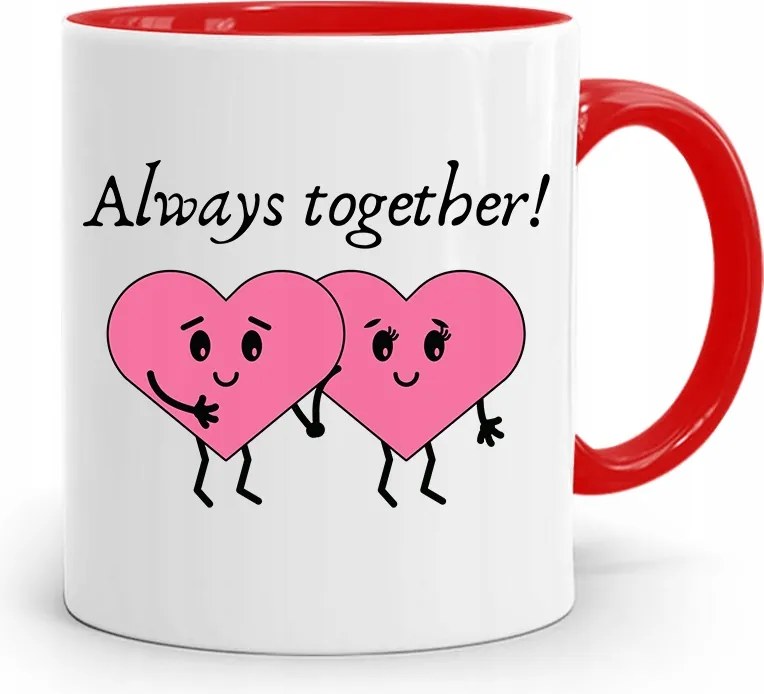 Piros Bögre Valentin Napra Always Together! fényképes nyomattal