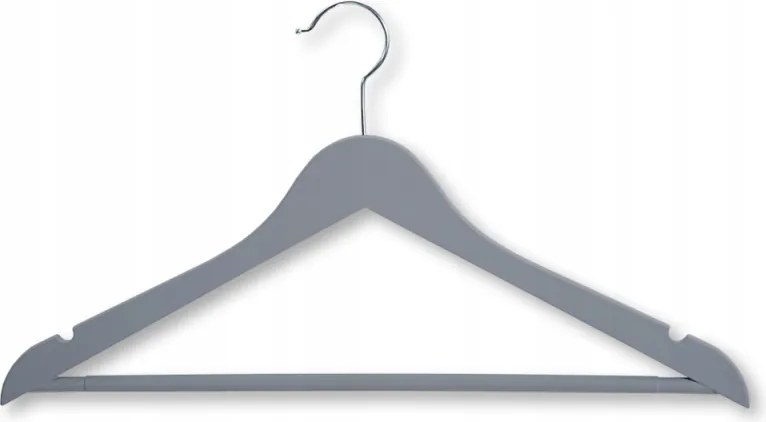 Műanyag akasztók, szürke, 3 db, csúszásmentes, 45 cm