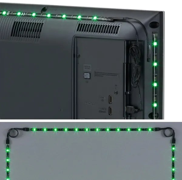 Brilo - 3m LED RGBW színes, dimmelhető TV szalag, 2,5W, USB, távirányító