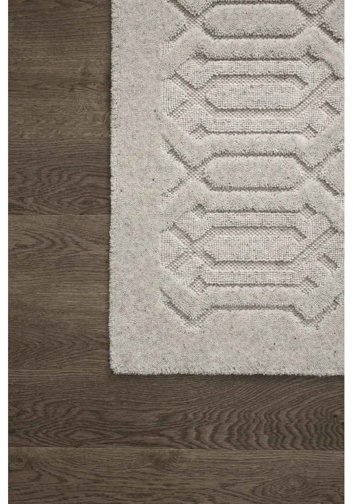 Világosszürke gyapjú szőnyeg 133x190 cm Dive – Agnella