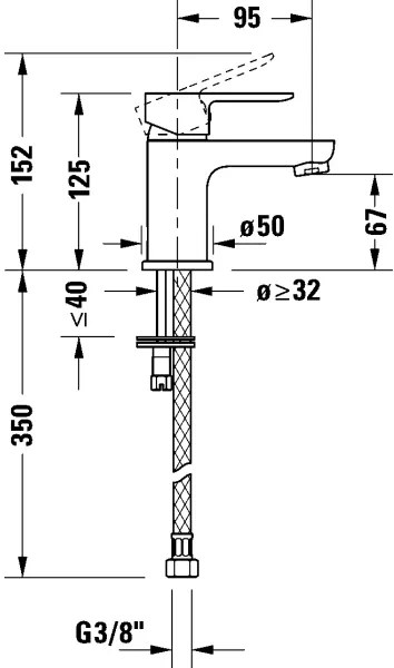 Duravit DC1013002046 - D-CODE mosdócsaptelep matt fekete