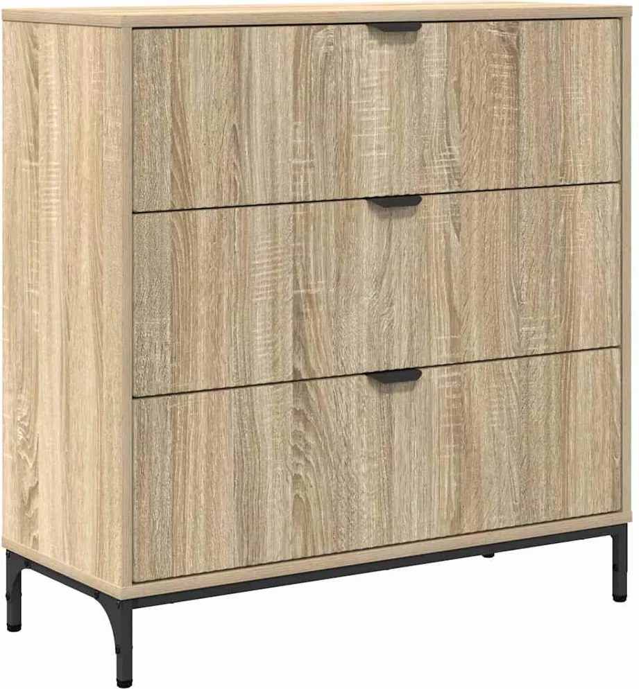 vidaXL Széf fiókkal Sonoma tölgy 79,5 x 33 x 82 cm Faanyag