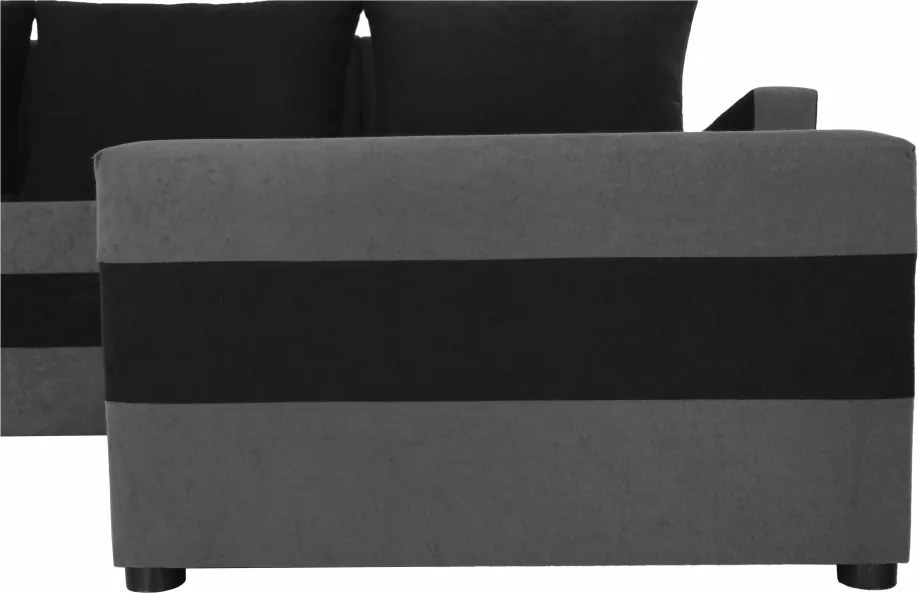 Univerzális ülőgarnitúra, szürke/fekete, PAULITA NEW