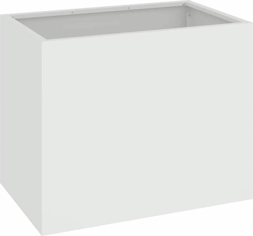 vidaXL Kerti cserép Fehér 50 x 32 x 40 cm Hidegen hengerelt acél