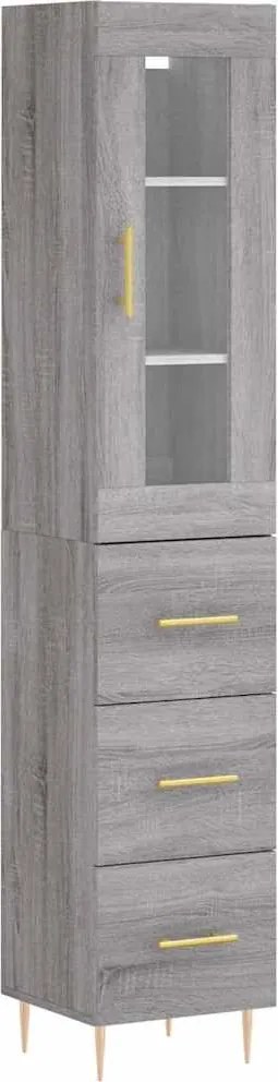 vidaXL szürke sonoma szerelt fa magasszekrény 34,5 x 34 x 180 cm