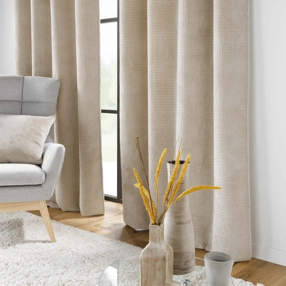 Bézs mikroflanel függöny 140x240 cm Flanela – douceur d'intérieur