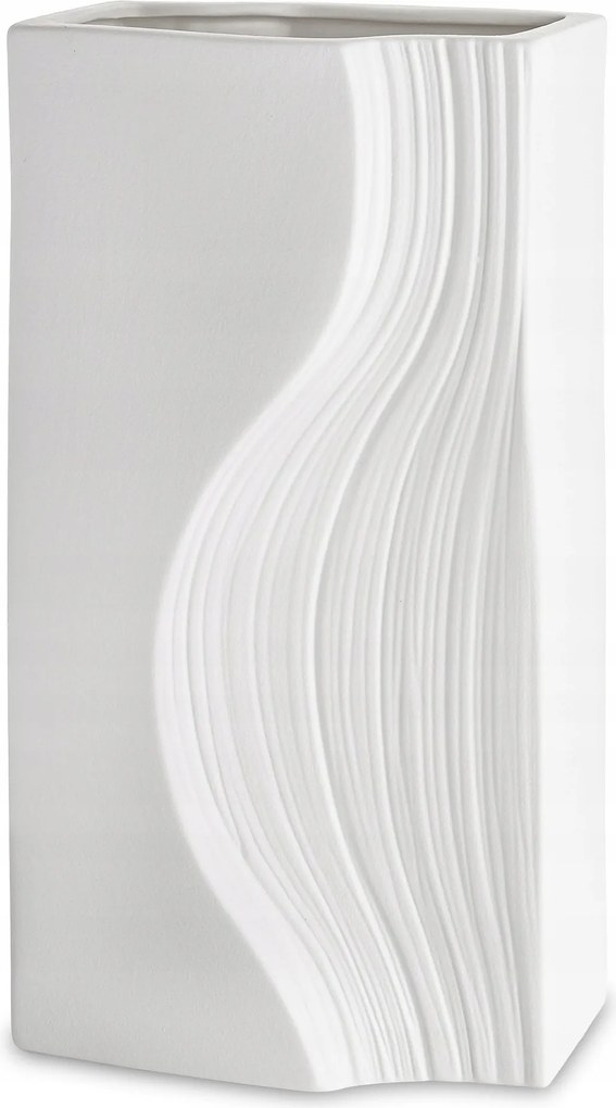 Elegáns fehér porcelán váza díszített magas 35 cm-es üveg fedél