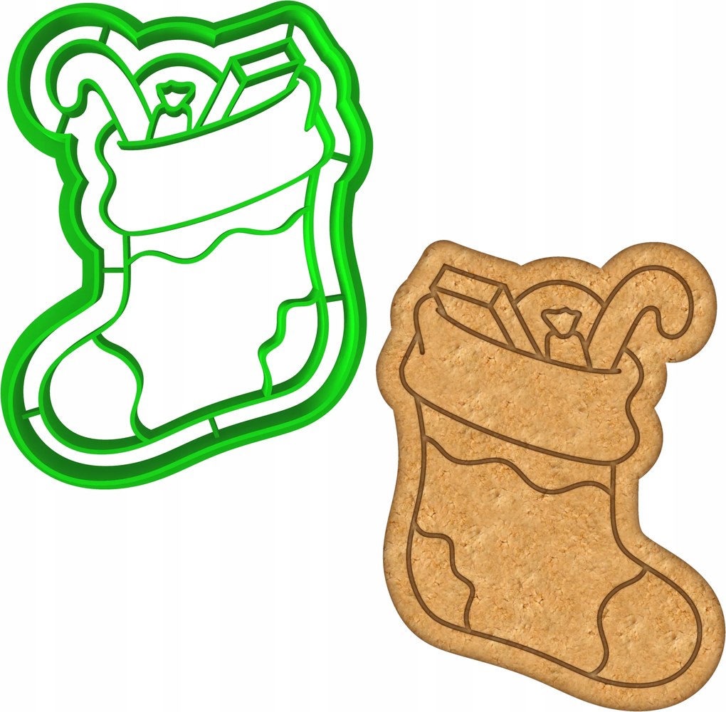 Karácsonyi Forma Mézeskalács lyukasztó Karácsony Zokni 8cm