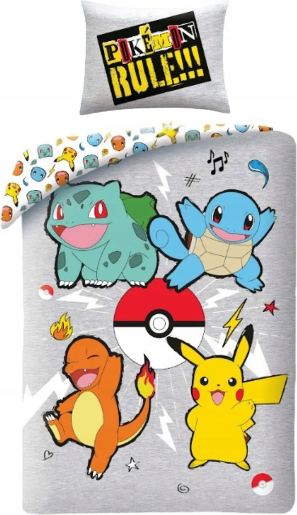Pokémon Kétoldalas Ágyneműhuzat 140x200