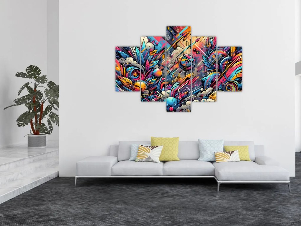 Kép - Színes graffiti (150x105 cm)