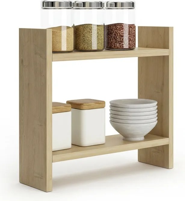 Konyhai fűszertartó polc, tölgy, 34x30x10 cm