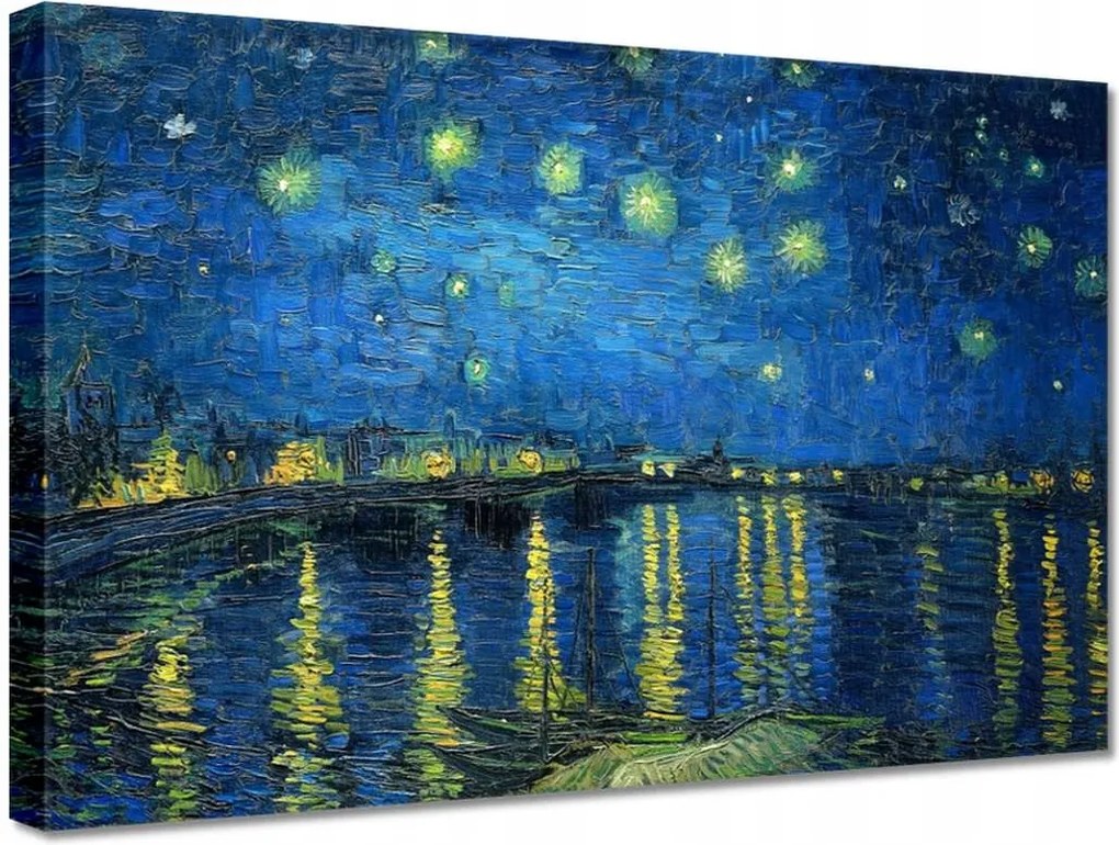 Vászonkép 30x20 Csillagos éj a Rodan felett