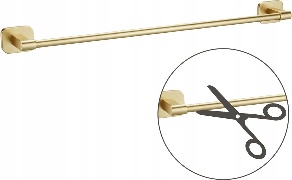 Törölközőtartó Arany Csiszolt 64 cm Rea Nico Falra Csavarozható
