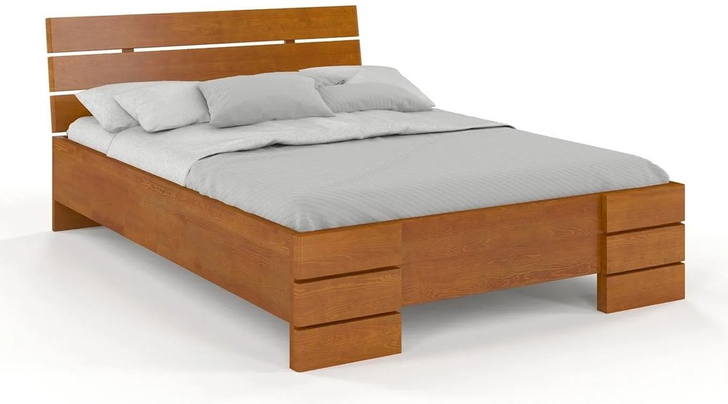 Franciaágy 160 cm Lorenskog High (borovi fenyő). Akció -28%. 800244