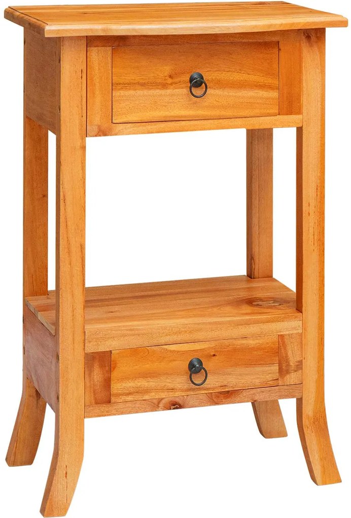 vidaXL Konzolasztal Természetes 50,5 x 30 x 75,5 cm Tömör Mahagóni Fa
