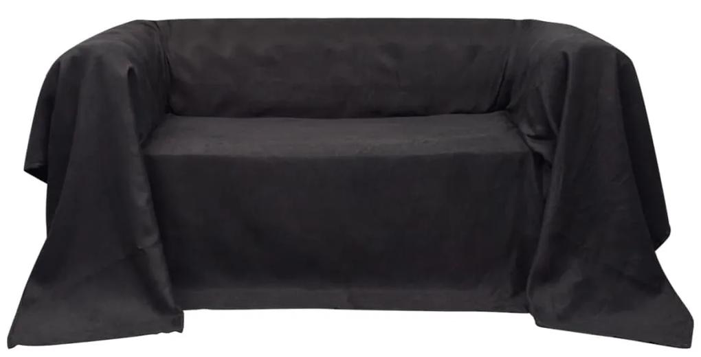 vidaXL Mikro szálas kanapé terítő / védőhuzat 270 x 350 cm antracit szín