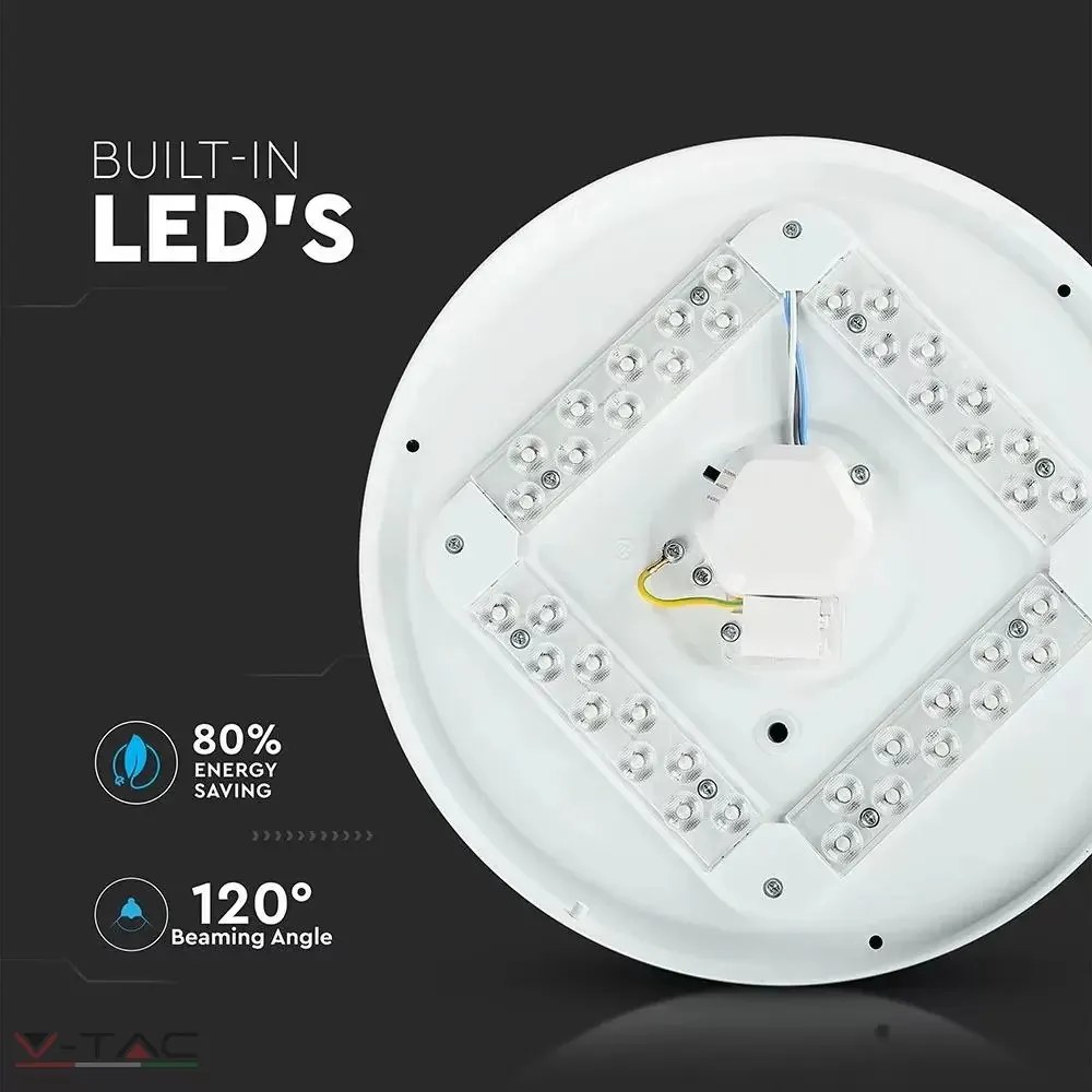 V-TAC 35 Cm LED Mennyezeti Lámpa Csillagokkal 24W, Bling Star Cover 3in1, Változtatható Szín Hideg - Természetes - Meleg Fehér