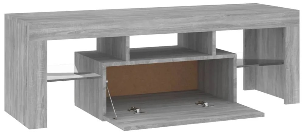 szürke sonoma színű TV-szekrény LED-lámpákkal 120 x 35 x 40 cm