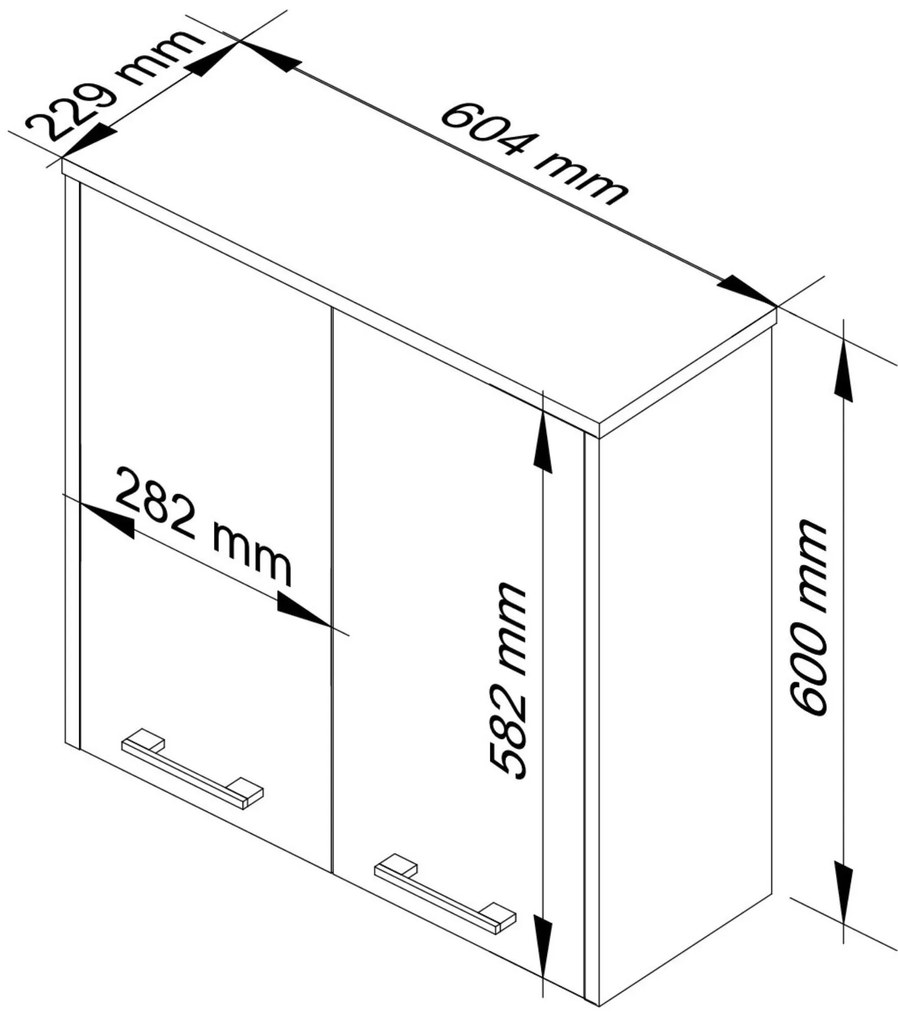 Függesztett fürdőszoba szekrény Farid Típus 5 (wenge). 1068999
