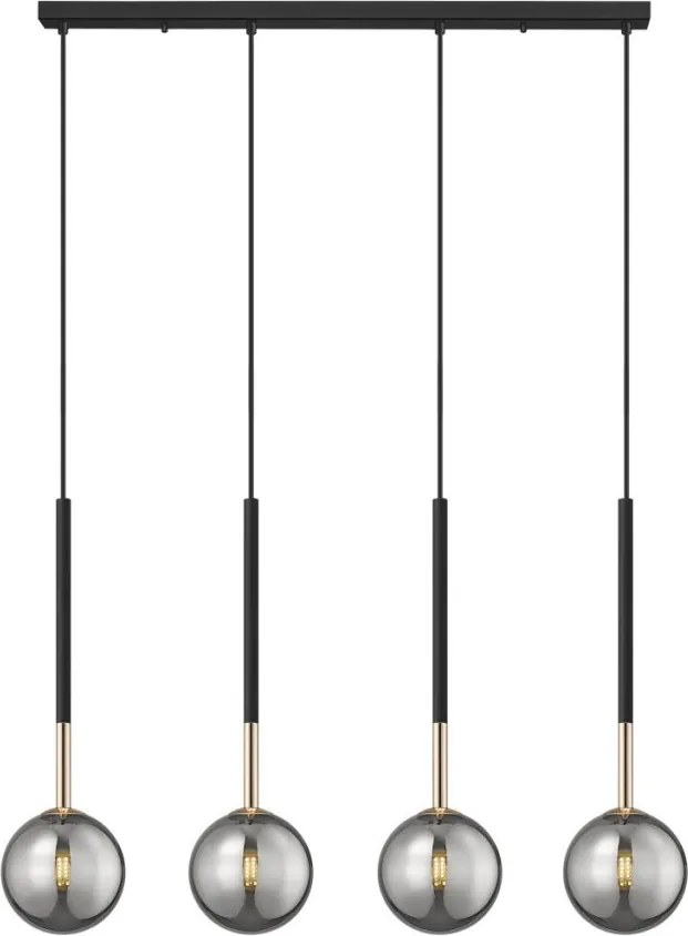 ZUMA LINE P0574-04D-SDFZ ARCTURUS Többágú Függesztett Lámpa Fekete, Arany G9 IP20