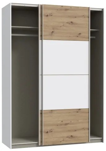 KARO gardróbszekrény 150x210 cm fehér/artisan tölgy