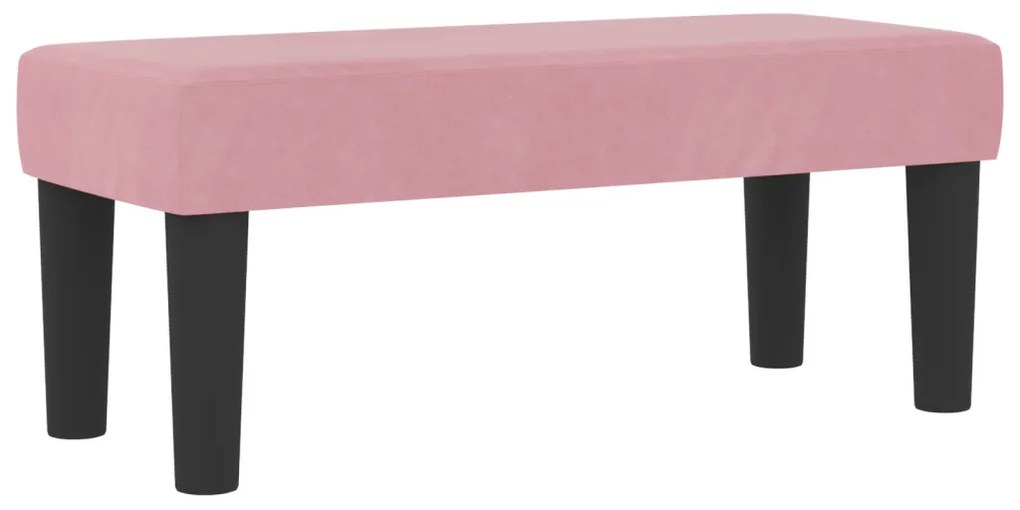Rózsaszín Box Spring Ágy Matraccal és Pad 90x190 cm Bársony
