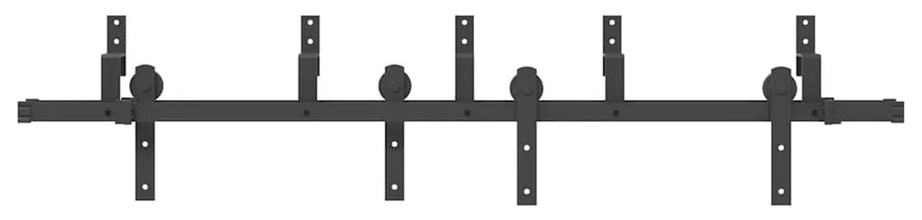 fekete acél tolóajtó fémszerelék készlet 183 cm