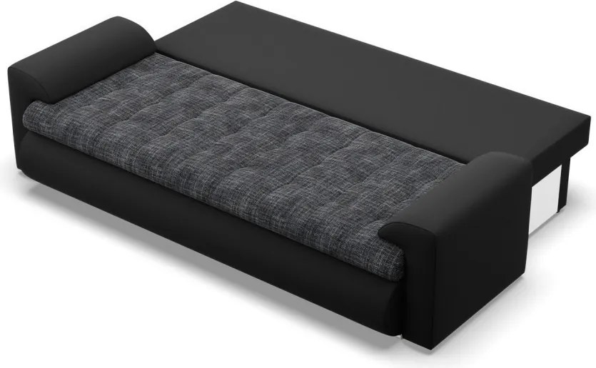 Tokio kanapéágy, fonott + műbőr, szürke - fekete