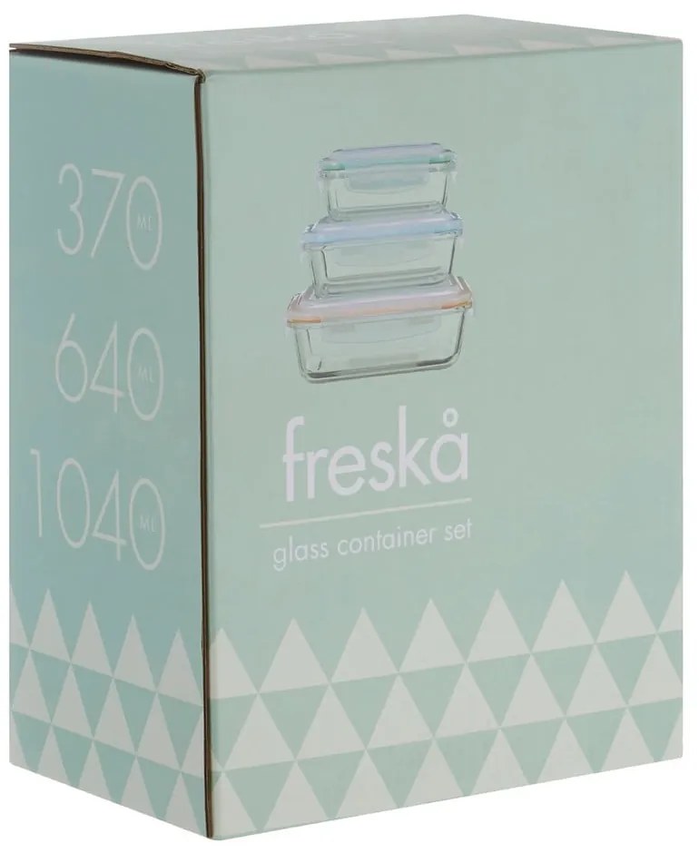 Üveg-szilikon élelmiszertartó doboz szett 3 db-os Freska – Premier Housewares