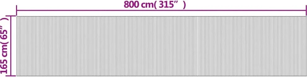 Fehér bambusz térelválasztó szélessége 800 cm magassága 165 cm