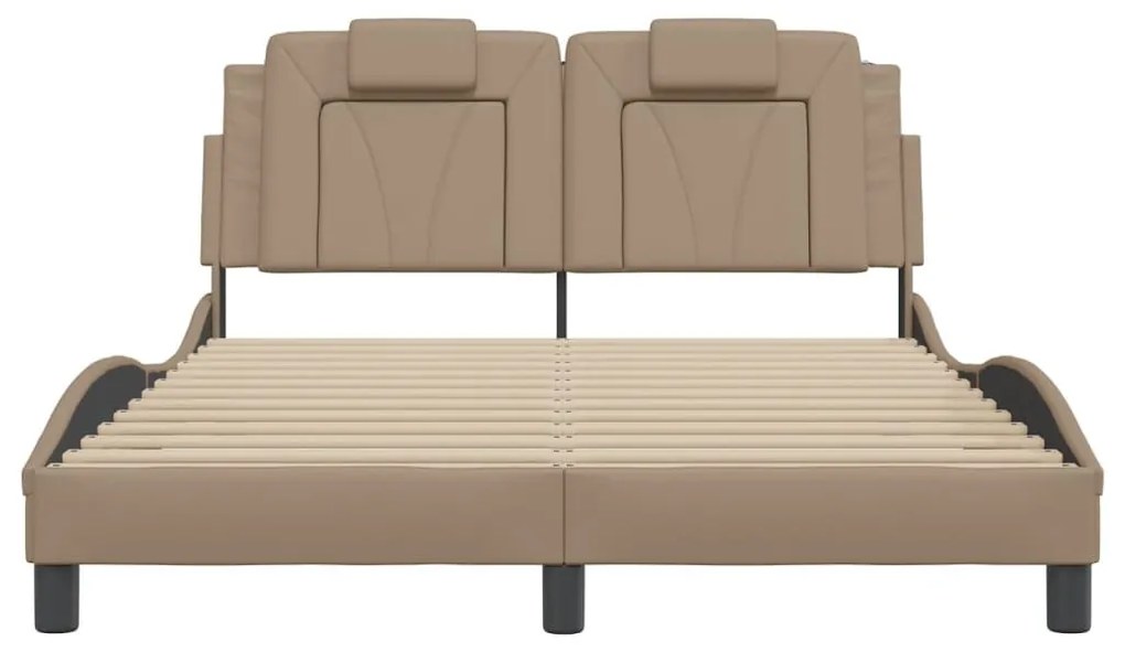 cappuccino színű ágykeret Viana LED-ekkel matrac nélkül 120 x 200 cm