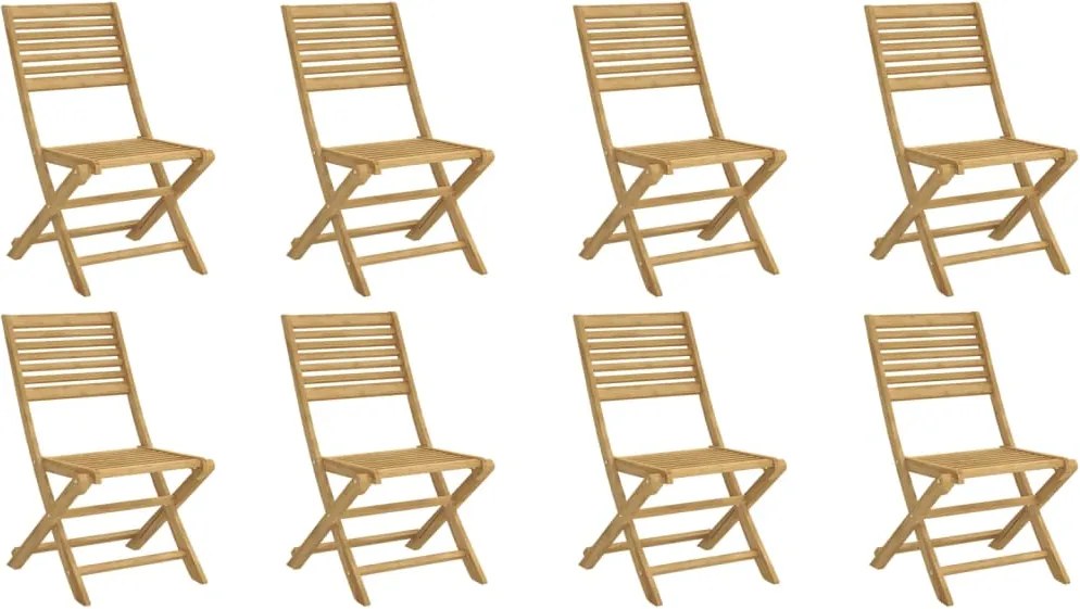 vidaXL 8 db összecsukható tömör akácfa kerti szék 48,5x61,5x87 cm